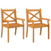 Outdoor Dining Chairs 2 Pcs Solid Wood Acacia Tobtbp