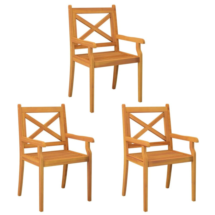 Outdoor Dining Chairs 3 Pcs Solid Wood Acacia Tobtbl