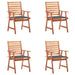 Outdoor Dining Chairs 4 Pcs with Cushions Solid Acacia Wood