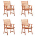 Outdoor Dining Chairs 4 Pcs with Cushions Solid Acacia Wood