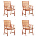Outdoor Dining Chairs 4 Pcs with Cushions Solid Acacia Wood