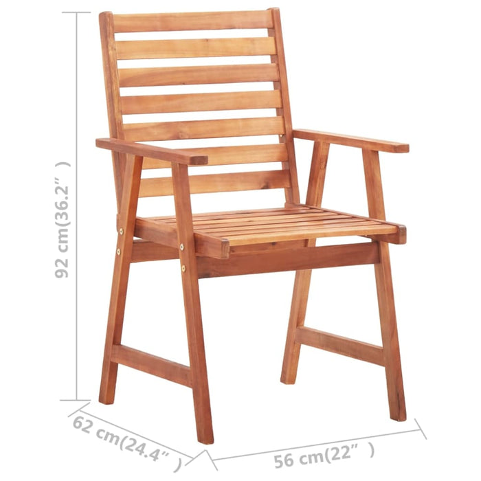 Outdoor Dining Chairs 4 Pcs with Cushions Solid Acacia Wood
