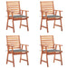 Outdoor Dining Chairs 4 Pcs with Cushions Solid Acacia Wood