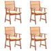 Outdoor Dining Chairs 4 Pcs with Cushions Solid Acacia Wood