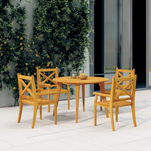 Outdoor Dining Chairs 4 Pcs Solid Wood Acacia Tbknllb