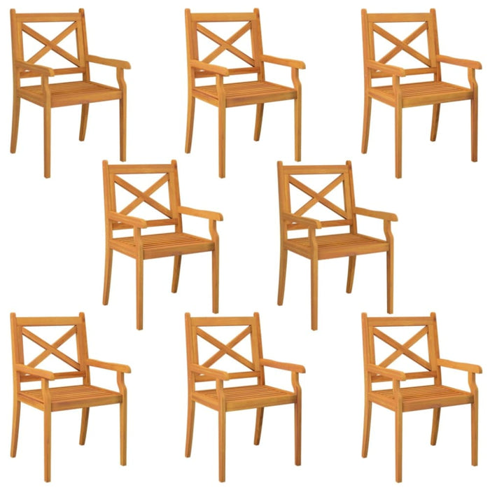 Outdoor Dining Chairs 8 Pcs Solid Wood Acacia Tbknllx