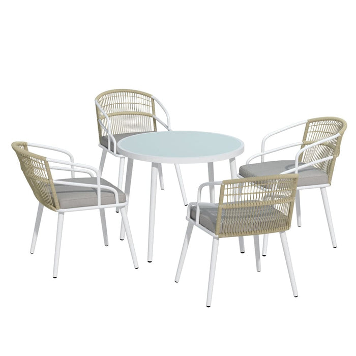 5pc Outdoor Dining Set Furniture Table And Chair Lounge