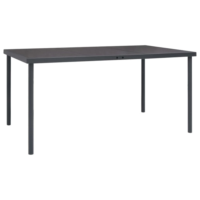 Outdoor Dining Table Anthracite 150x90x74 Cm Steel Totbni