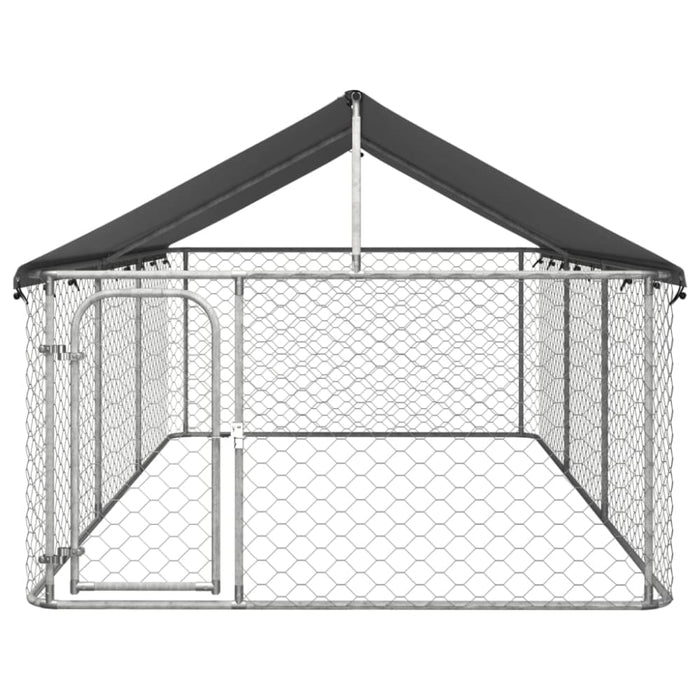Outdoor Dog Kennel with Roof 400x200x150 Cm Oioakk