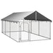 Outdoor Dog Kennel with Roof 400x200x150 Cm Oioakk