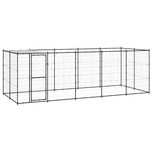 Outdoor Dog Kennel Steel with Roof 12.1 M² Tbnxxka