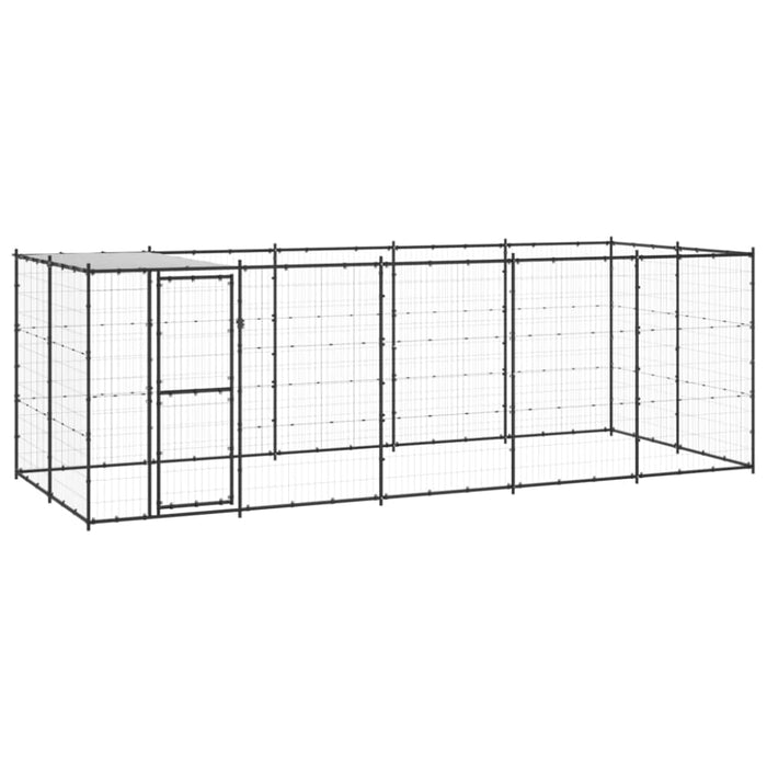 Outdoor Dog Kennel Steel with Roof 12.1 M² Tbnxxka