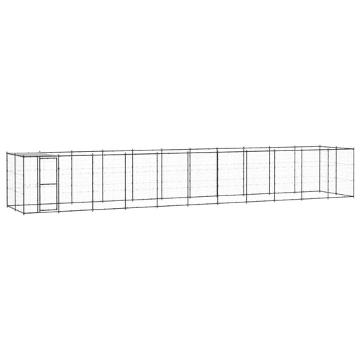 Outdoor Dog Kennel Steel With Roof 26.62 M² Tbnxxki