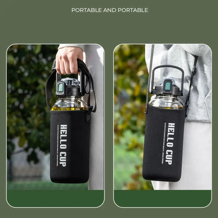 Outdoor Double Glass Cup with Handle