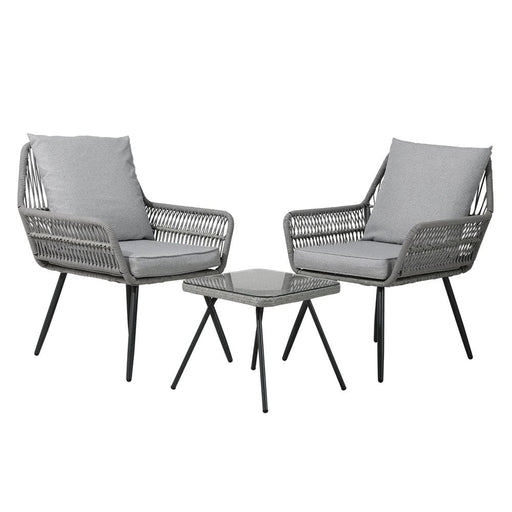 Outdoor Furniture 3 - piece Lounge Setting Chairs Table