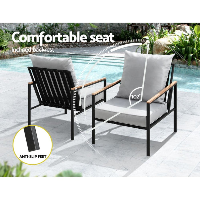 Outdoor Furniture 3pcs Lounge Setting Bistro Set Chairs