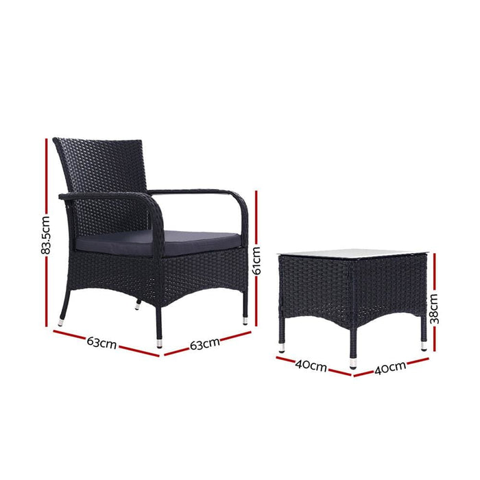 Outdoor Furniture Patio Set Wicker Conversation Chairs