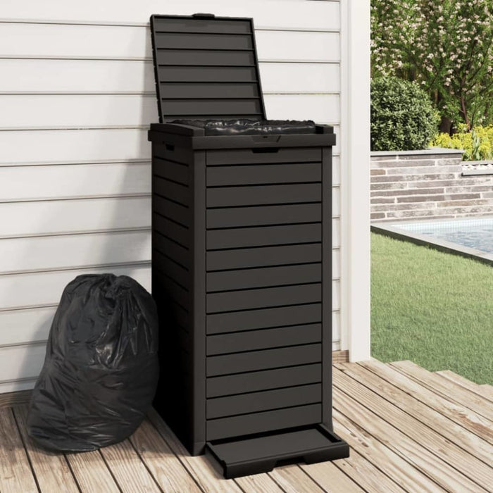 Outdoor Garbage Bin Black 41x41x86 Cm Polypropylene Tlaoio