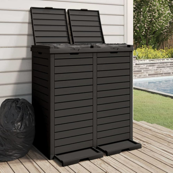 Outdoor Garbage Bin Black 78x41x86 Cm Polypropylene Tlaoit