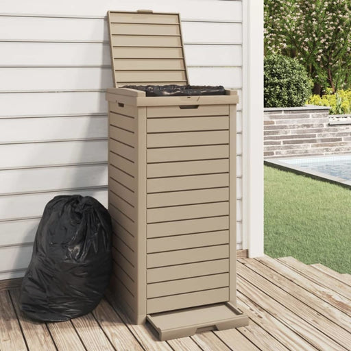 Outdoor Garbage Bin Light Brown 41x41x86 Cm Polypropylene