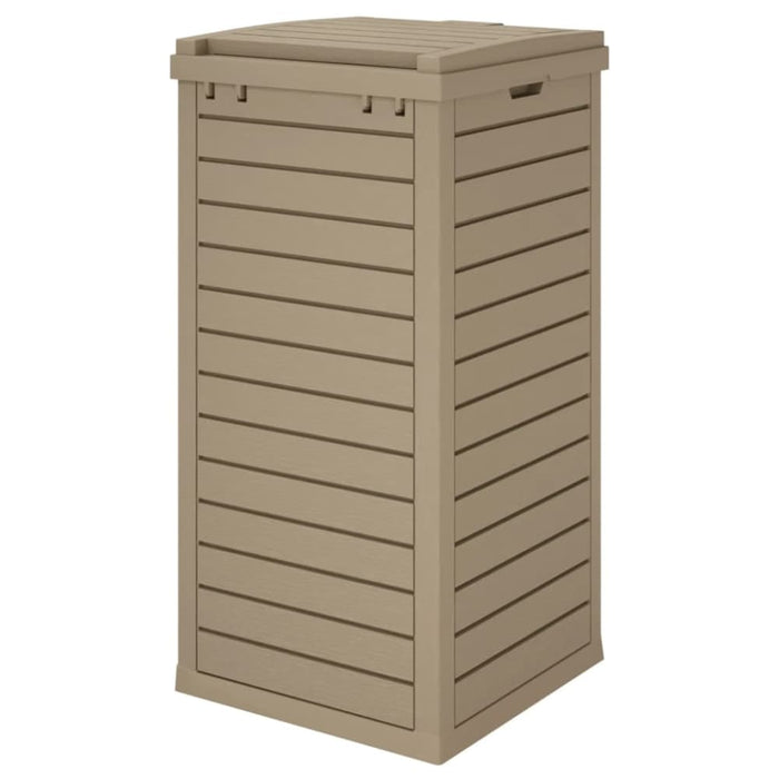 Outdoor Garbage Bin Light Brown 41x41x86 Cm Polypropylene