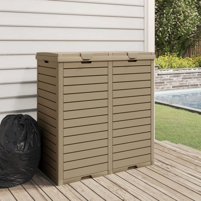Outdoor Garbage Bin Light Brown 78x41x86 Cm Polypropylene
