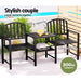 Outdoor Garden Bench Steel Table and Chair Patio Furniture