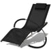 Outdoor Geometrical Sun Lounger Steel Black and Grey Axabb