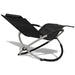 Outdoor Geometrical Sun Lounger Steel Black and Grey Axabb