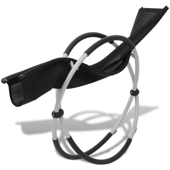 Outdoor Geometrical Sun Lounger Steel Black and Grey Axabb