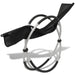 Outdoor Geometrical Sun Lounger Steel Black and Grey Axabb