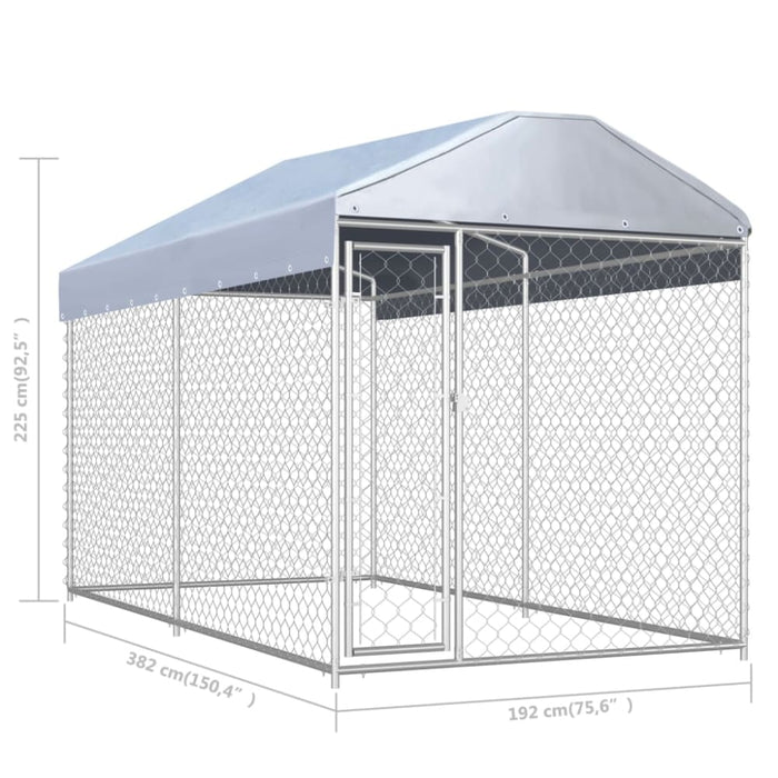 Outdoor Dog Kennel With Canopy Top Oapbxa