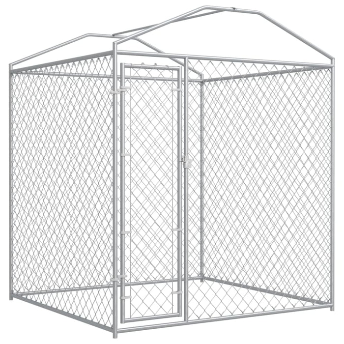 Outdoor Dog Kennel with Canopy Top Oapbxl