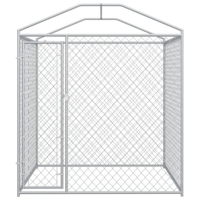 Outdoor Dog Kennel with Canopy Top Oapbxl