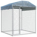 Outdoor Dog Kennel with Canopy Top Oapbxl