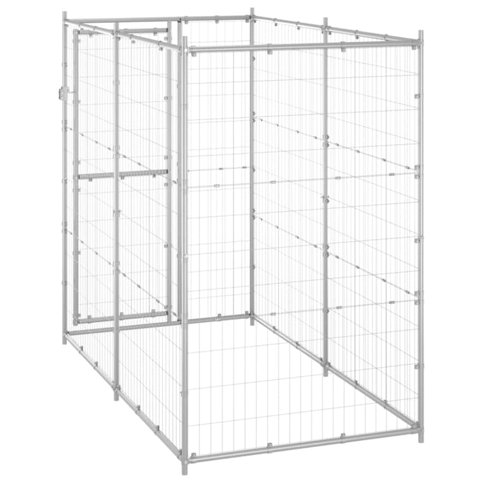 Outdoor Dog Kennel Galvanised Steel 110x220x180 Cm Opbnbo