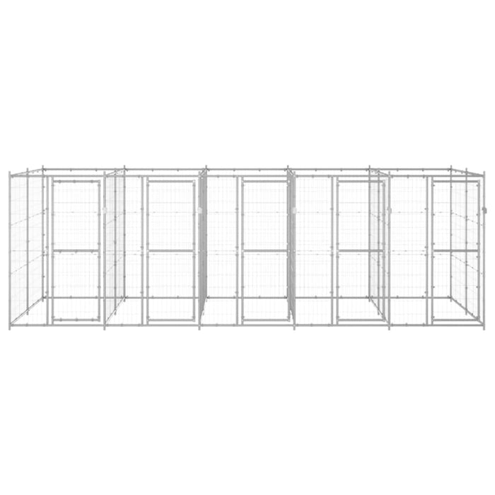 Outdoor Dog Kennel Galvanised Steel 12.1 M² Tbnxxnp
