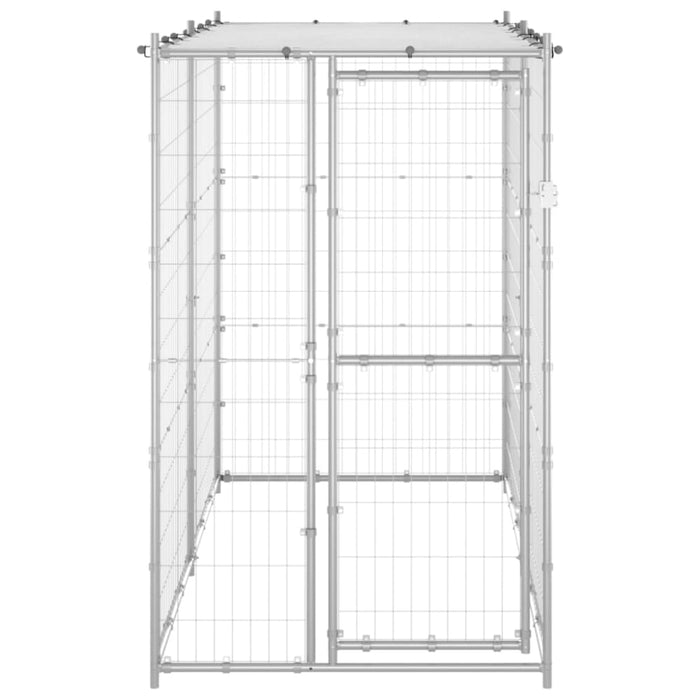 Outdoor Dog Kennel Galvanised Steel With Roof 110x220x180