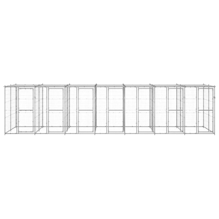 Outdoor Dog Kennel Galvanised Steel With Roof 16.94 M²