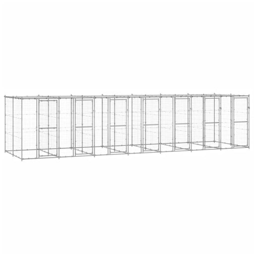 Outdoor Dog Kennel Galvanised Steel With Roof 16.94 M²