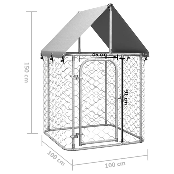 Outdoor Dog Kennel with Roof 100x100x150 Cm Oioakp