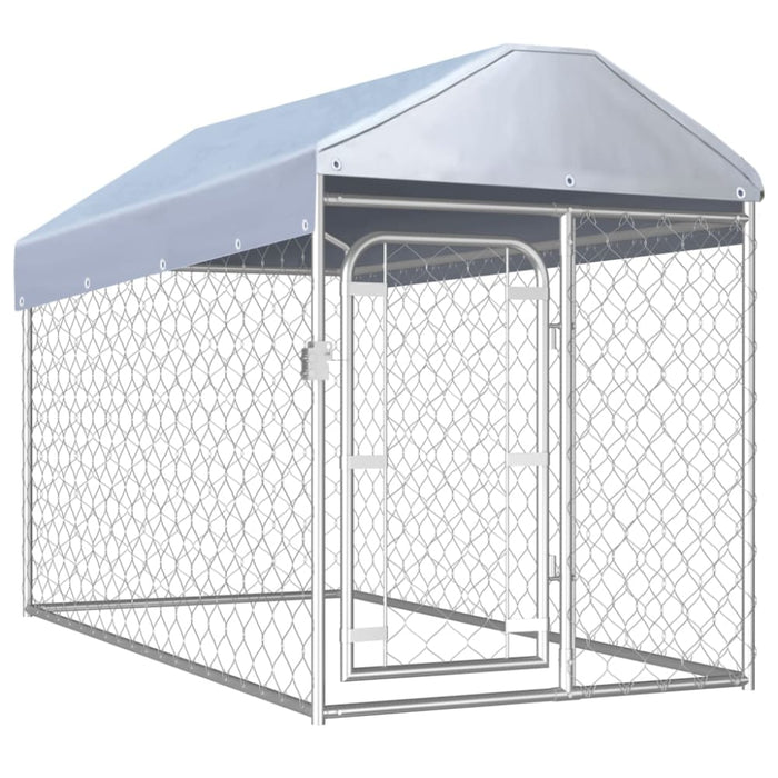 Outdoor Dog Kennel with Roof 200x100x125 Cm Oaaakx