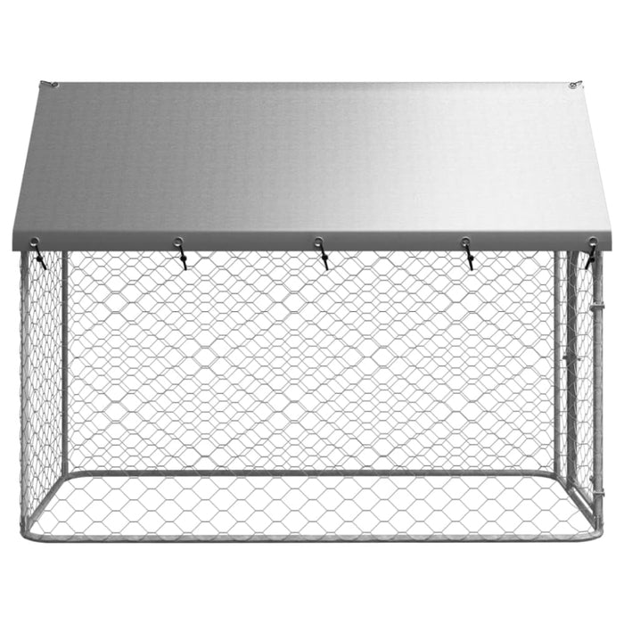 Outdoor Dog Kennel with Roof 200x100x150 Cm Oioakl