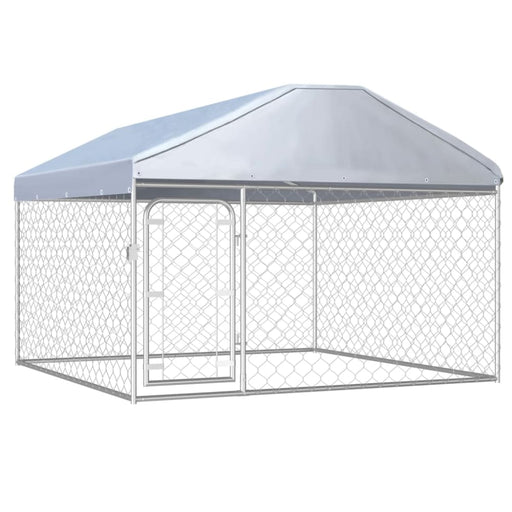 Outdoor Dog Kennel With Roof 200x200x135 Cm Oaaakt