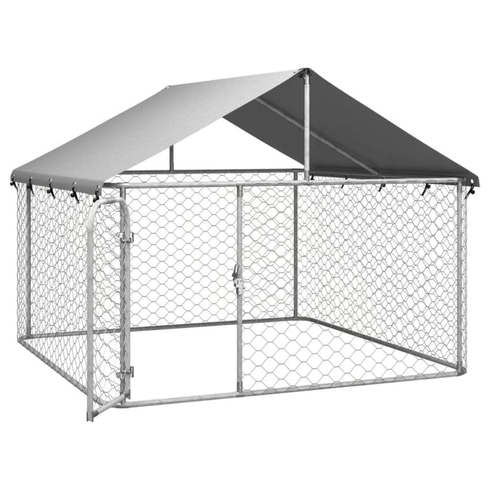 Outdoor Dog Kennel with Roof 200x200x150 Cm Oioakn