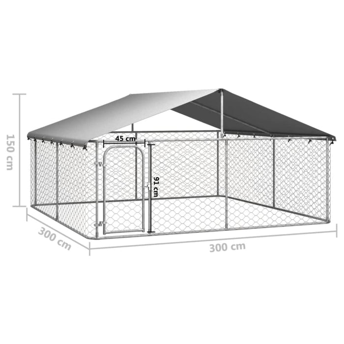Outdoor Dog Kennel with Roof 300x300x150 Cm Oiopbo