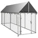 Outdoor Dog Kennel with Roof 400x100x150 Cm Oioaki