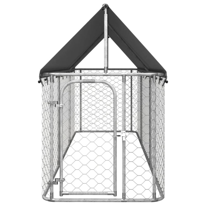 Outdoor Dog Kennel with Roof 400x100x150 Cm Oioaki