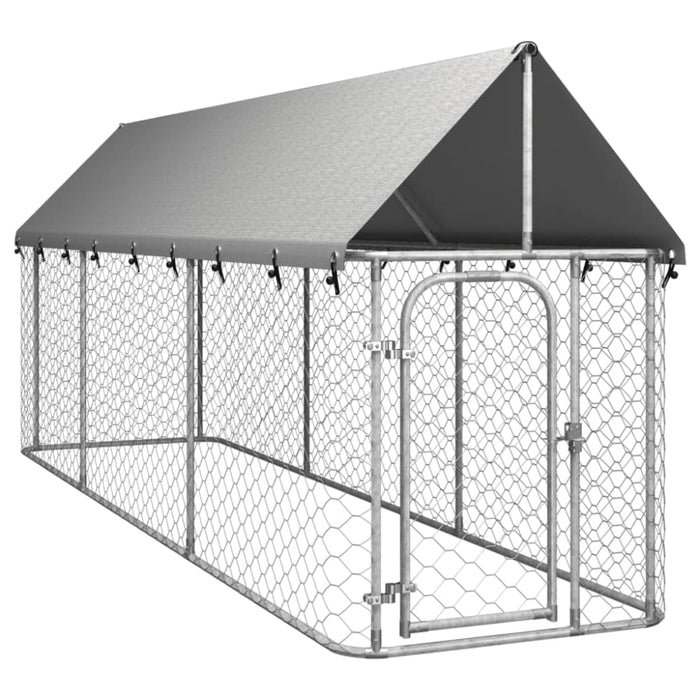 Outdoor Dog Kennel with Roof 400x100x150 Cm Oioaki