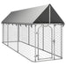 Outdoor Dog Kennel with Roof 400x100x150 Cm Oioaki